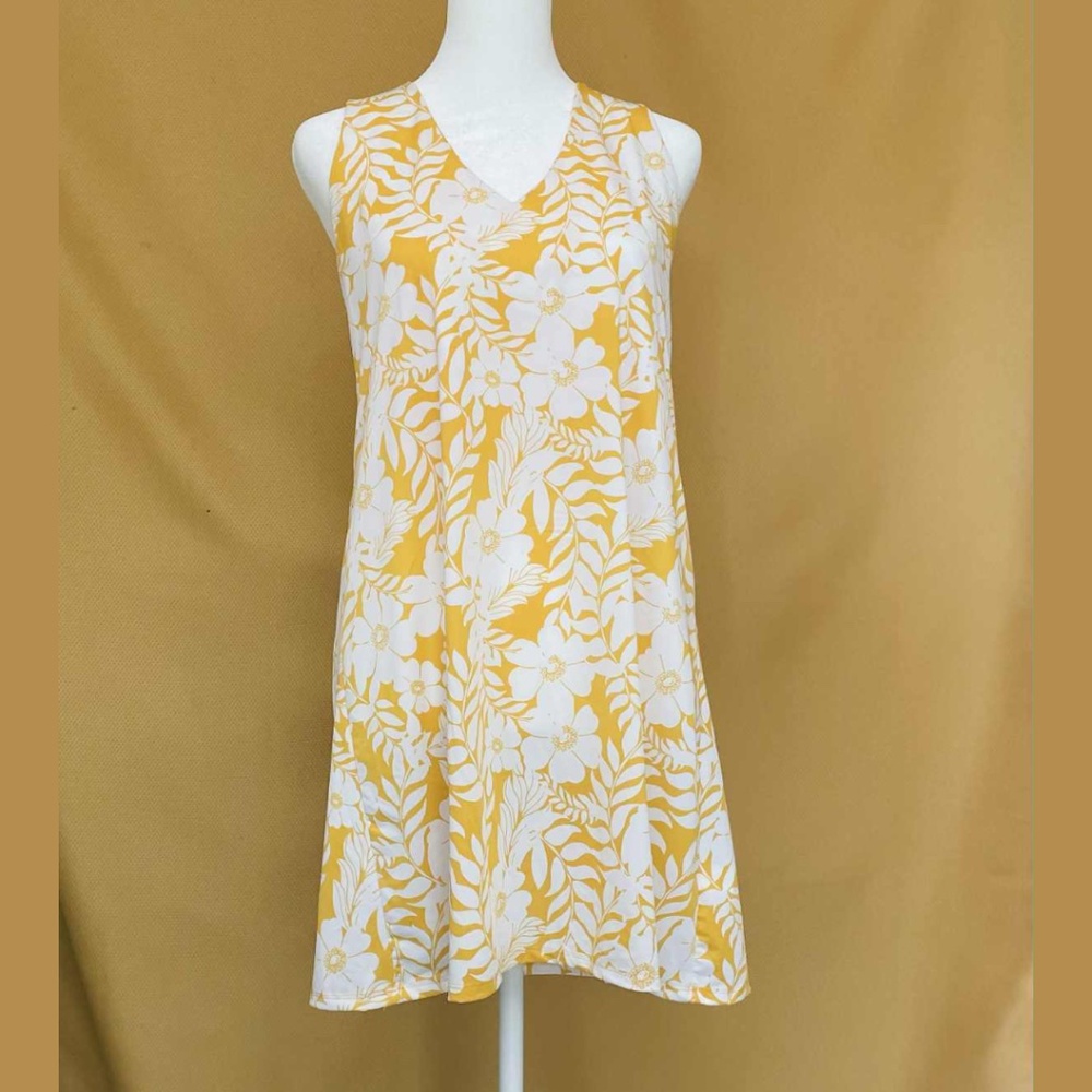 Vintage 60s Mod Yellow Floral Dress Rosemary’s Baby Inspired Twiggy Style S M